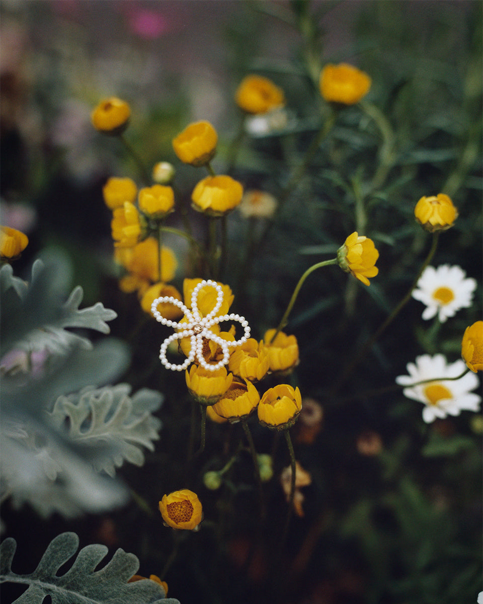 Sakura White Earrings